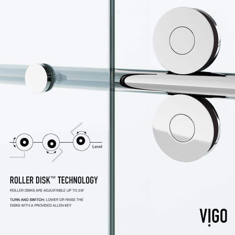 VIGO Elan 56" to 60" W x 66" H Frameless Sliding Tub Door
