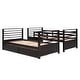 preview thumbnail 12 of 18, Elegant Twin over Twin Wood Bunk Bed with Built-in Ladder and 2 Drawers, Maximized Space, Solid Construction, Espresso