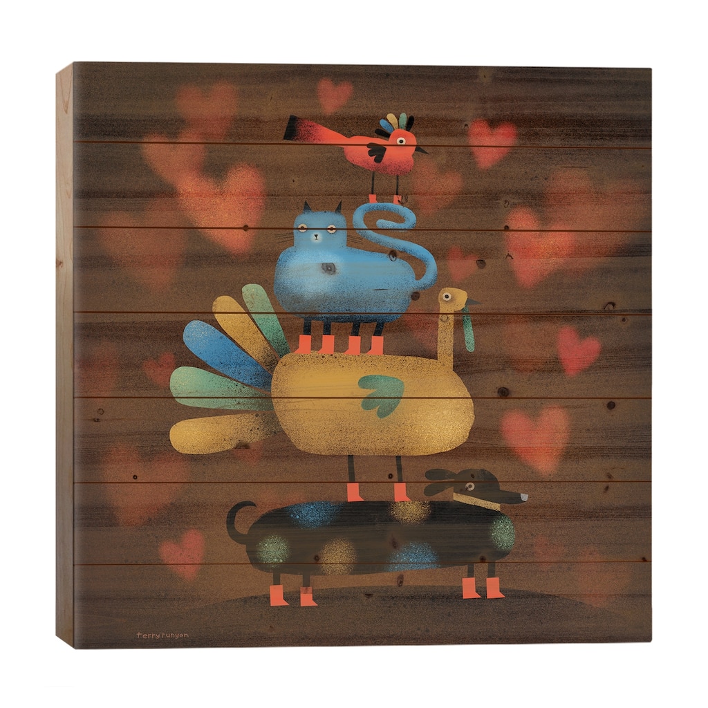 Freindsgiving! Print On Wood by Terry Runyan - Multi-Color