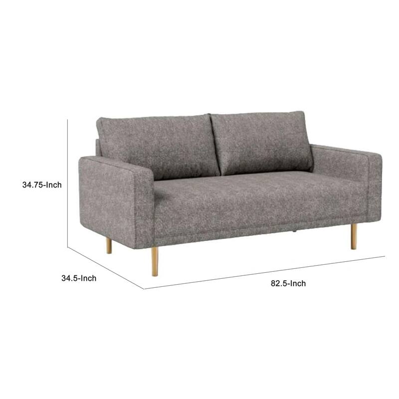 Remy Sofa, Gray Boucle, Bench Style Seat with Track Arms, 83 Inch