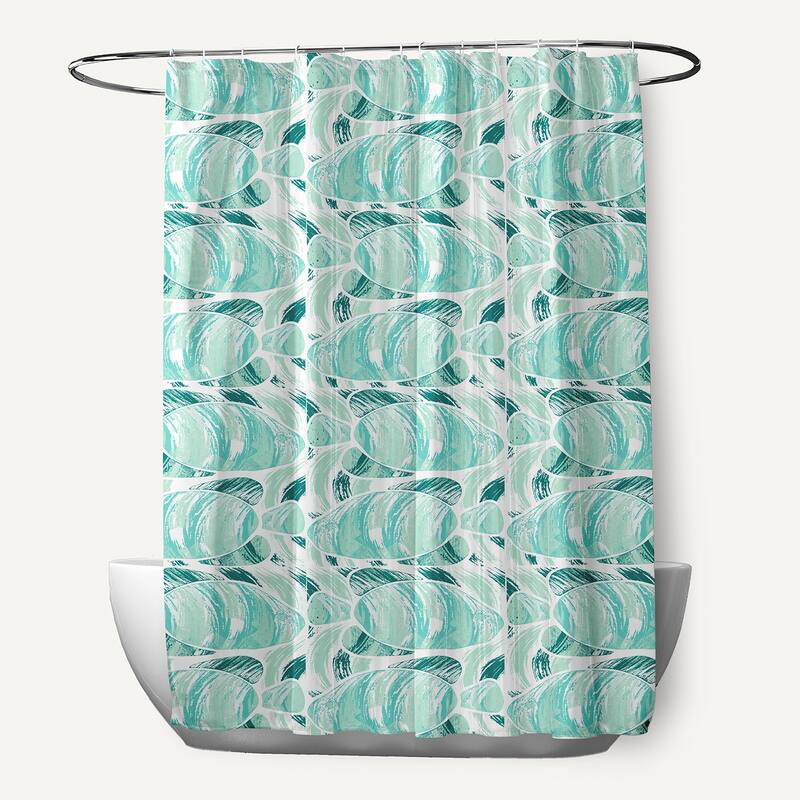 Fishwich Animal Print Print Print Shower Curtain - Aqua