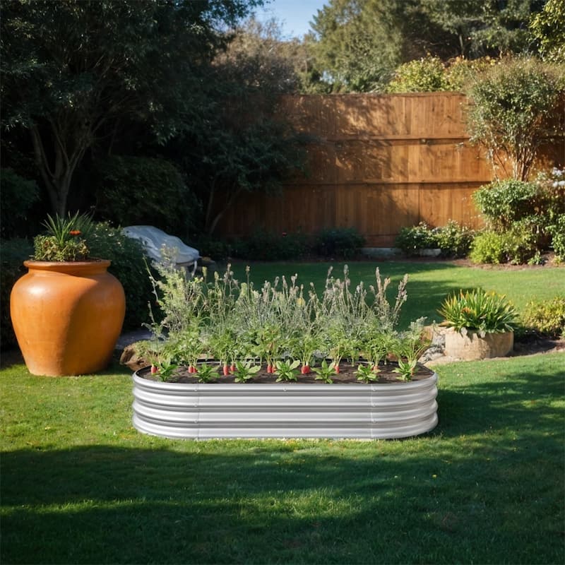 2PCS Raised Garden Bed Kit,Galvanized Planter Raised Garden Beds