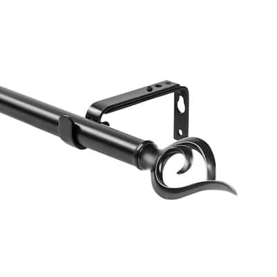 1-inch Diameter Flame Adjustable Single Drapery Curtain Rod