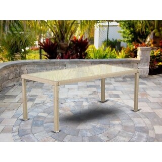 East West Furniture Patio Bistro Wicker Dining Table - Rectangle PE ...