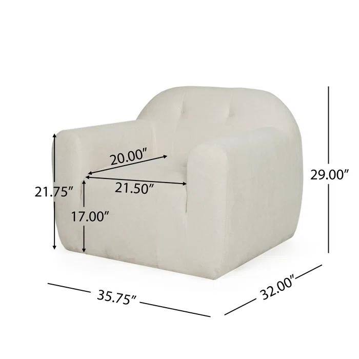 Modern Floor Club Chair, Upholstered Round Armchair, Reading Lounge Chair, Stylish Accent Chair for Living Room