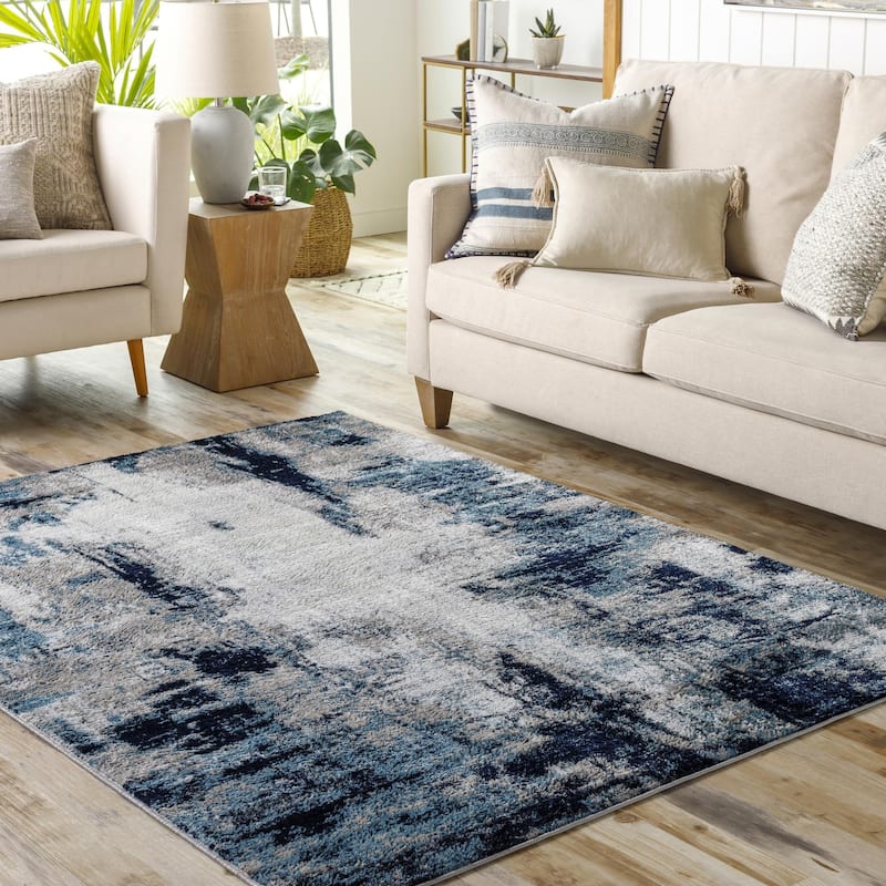 Livabliss Wanderlust Modern Area Rug - Aqua - 7'10" x 10'2"