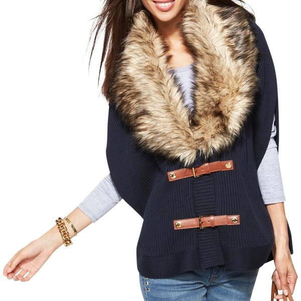 michael kors fur poncho