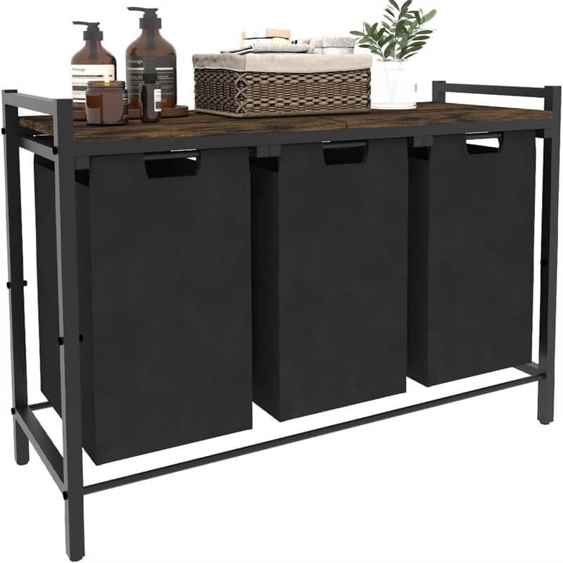 Large Laundry Hamper with 3 Pull Out - 33"L x 13"W x 29"H