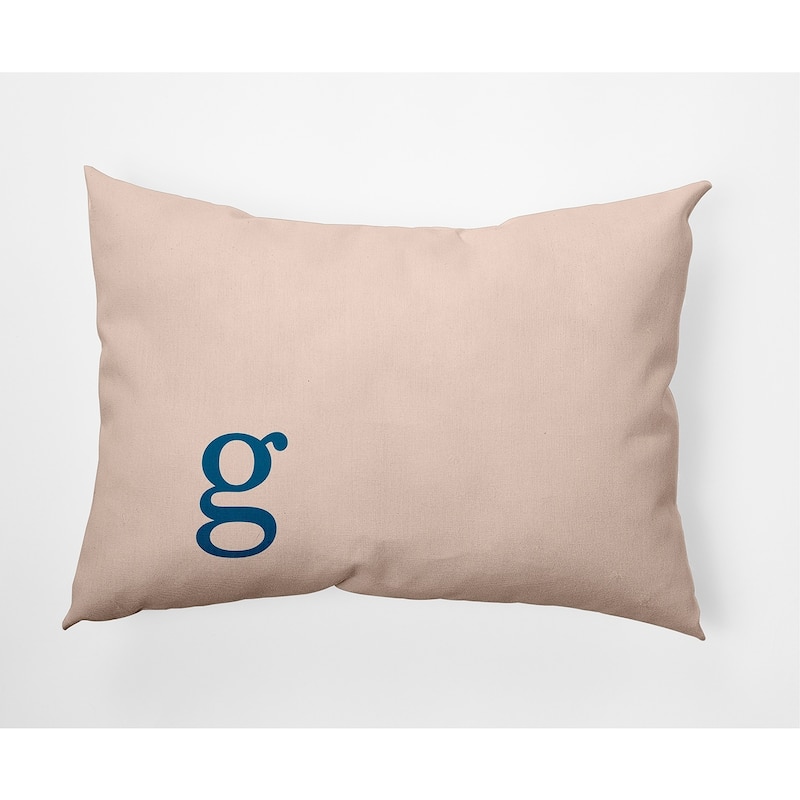 Modern Monogram Indoor/Outdoor Throw Pillow-G - 14" x 20" - Autumn Blue