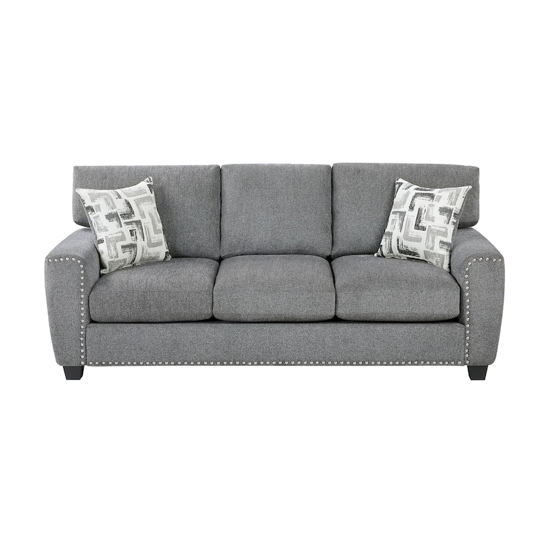 Windsor Chenille 2-Piece Living Room Sofa Set with Nailhead Trim