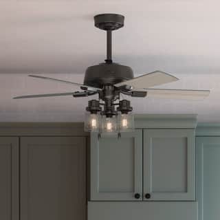 Hunter 44" Hartland Ceiling Fan with LED Light and Pull Chains - Farmhouse, Transitional
