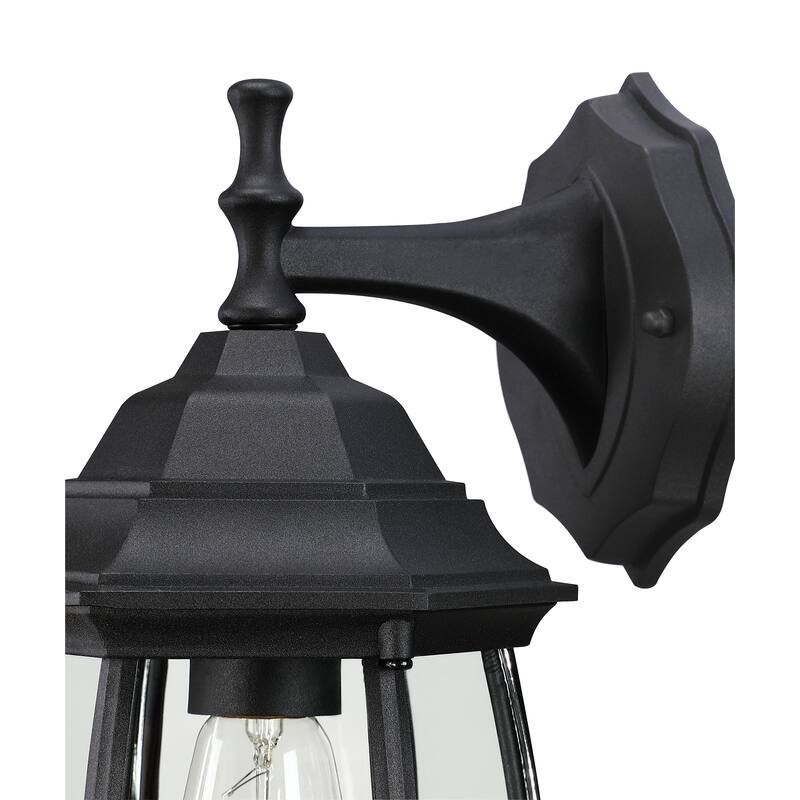 Textured Black Outdoor Wall Lartern Light Set of 2
