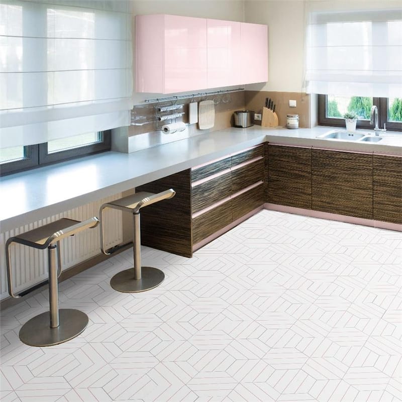 Merola Tile Porto Savona Hex Rose 8-5/8" x 9-7/8" Porcelain Floor and Wall Tile