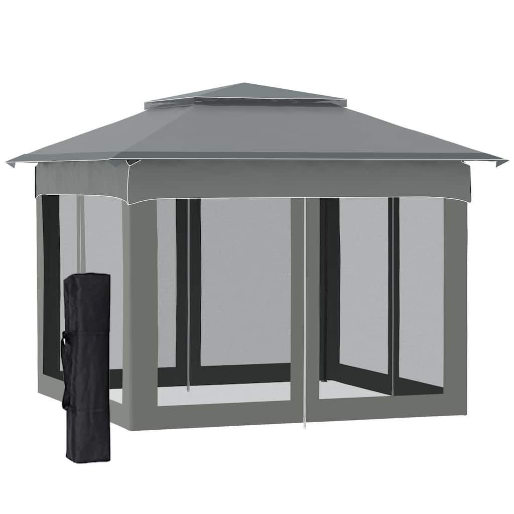 11x11 Foot Pop Up Canopy with Removable Netting, Outdoor Gazebo Shelter for Backyard and Garden