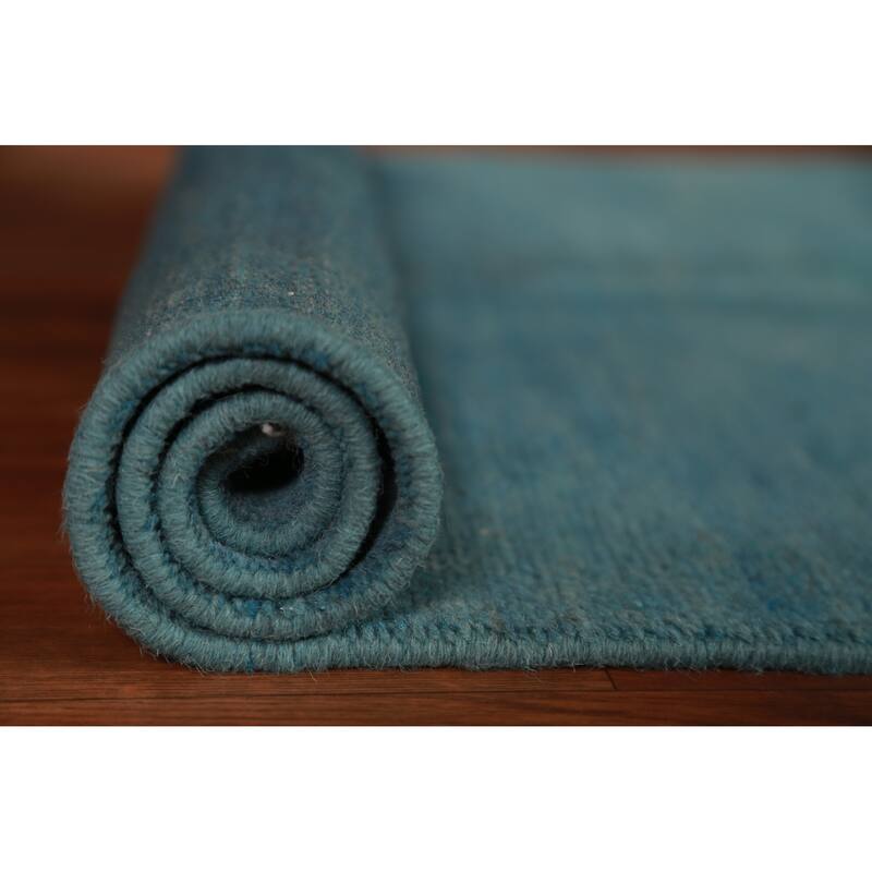 Blue Gabbeh Oriental Accent Rug Hand-Knotted Wool Carpet - 2'8" x 4'0"
