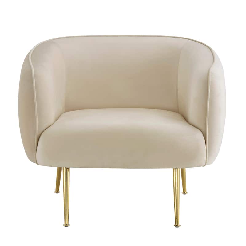 Roman Brass Finish Velvet Upholstered Accent Chair by iNSPIRE Q Bold