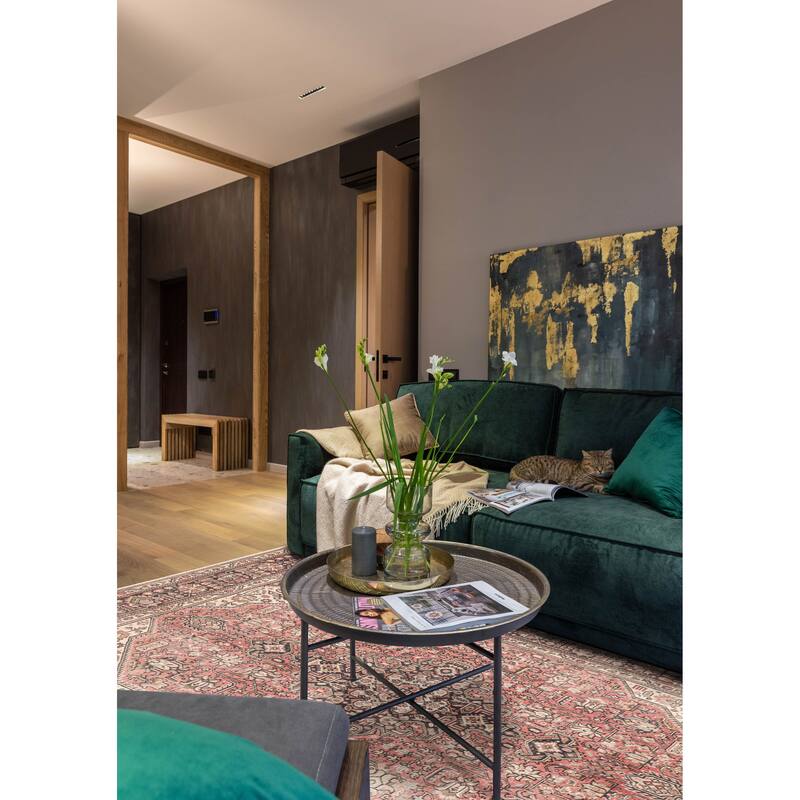 ECARPETGALLERY Hand-knotted Antalya Vintage Light Red Wool Rug - 6'4 x 9'1