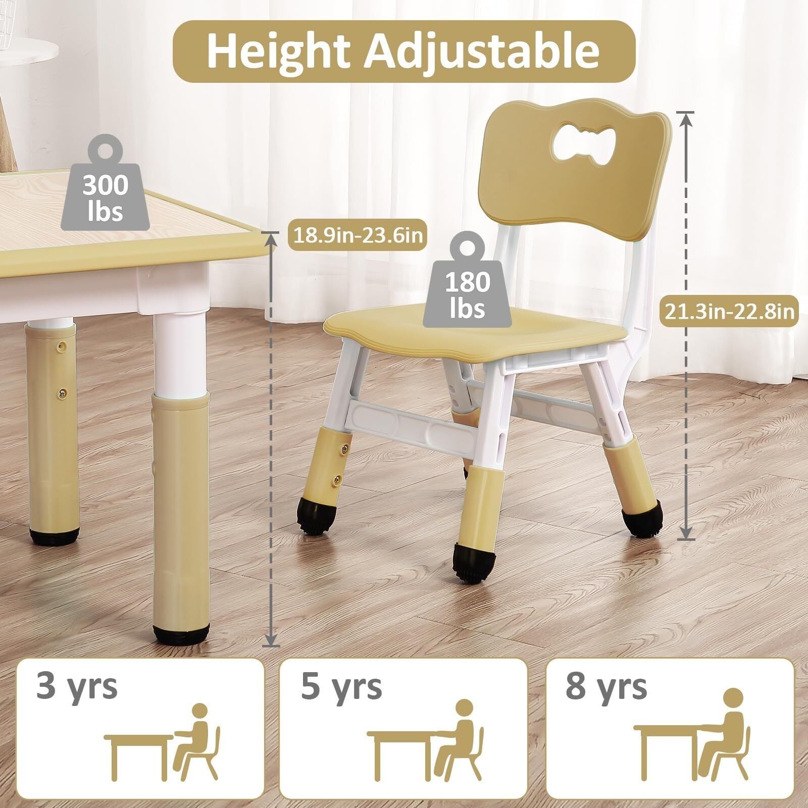 Kids table height store
