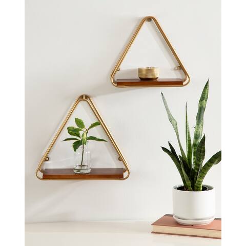 Kate and Laurel Tilde Triangle Accent Shelf Set - 2 Piece