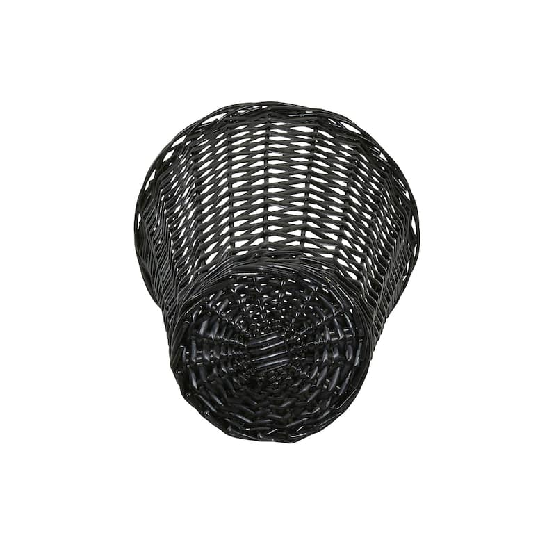 Household Essentials Willow Weave Wicker Waste Basket, Black
