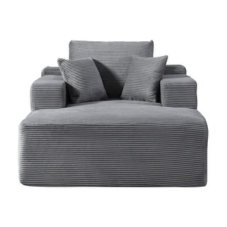 Convertible Chaise Lounge Chair Indoor - Oversized Corduroy Couch with ...