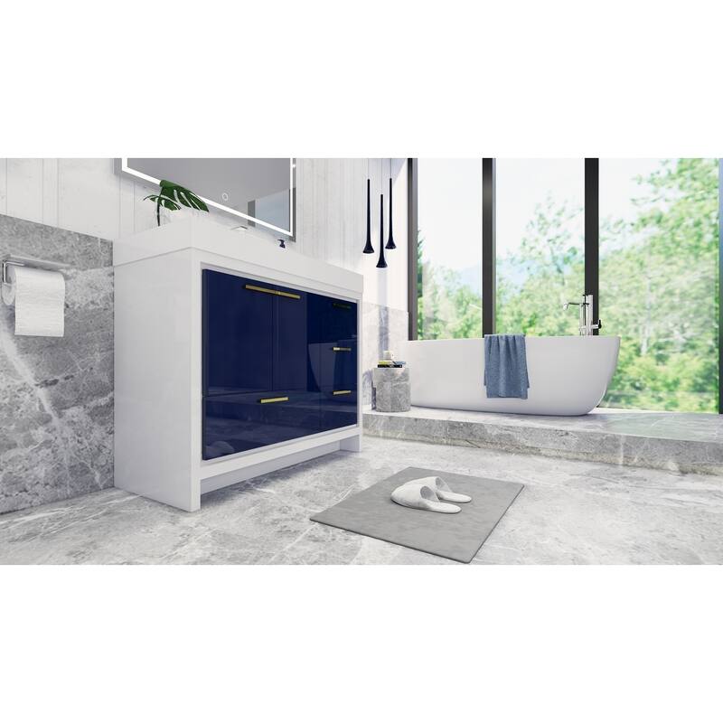 Dove 42'' Freestanding Vanity with Reinforced Acrylic Sink