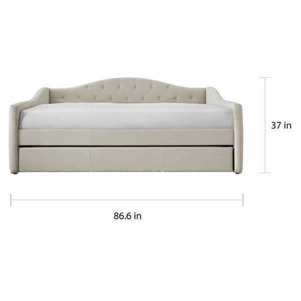 Atlanta Buttontufted Queen Daybed with Twin Trundle Bed Bath