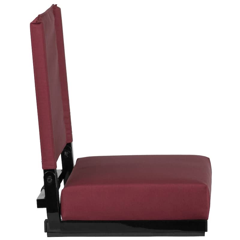 Padded Stadium Chairs with Handles and Bleacher Hooks (Set of 2) - 14"D x 18"W x 18"H