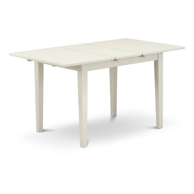5-Piece Linen White Finish Solid Wood Top - Dining Room Set - Seats 4