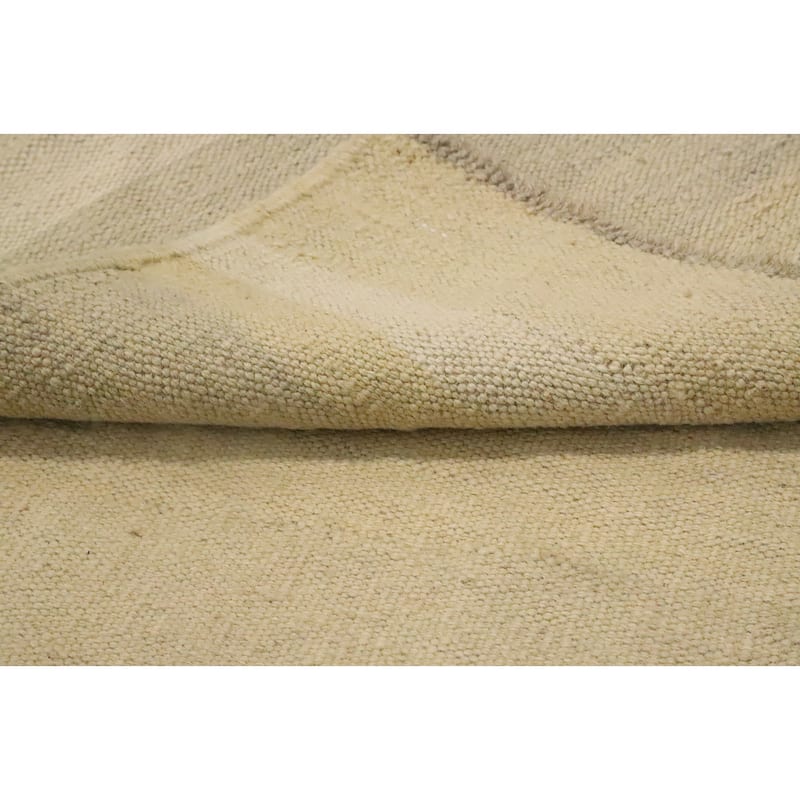 Hand Woven Oriental 100% Wool Carpet Southwestern Modern Beige & Ivories Kilim Area Rug - 5' 0'' X 2' 11''