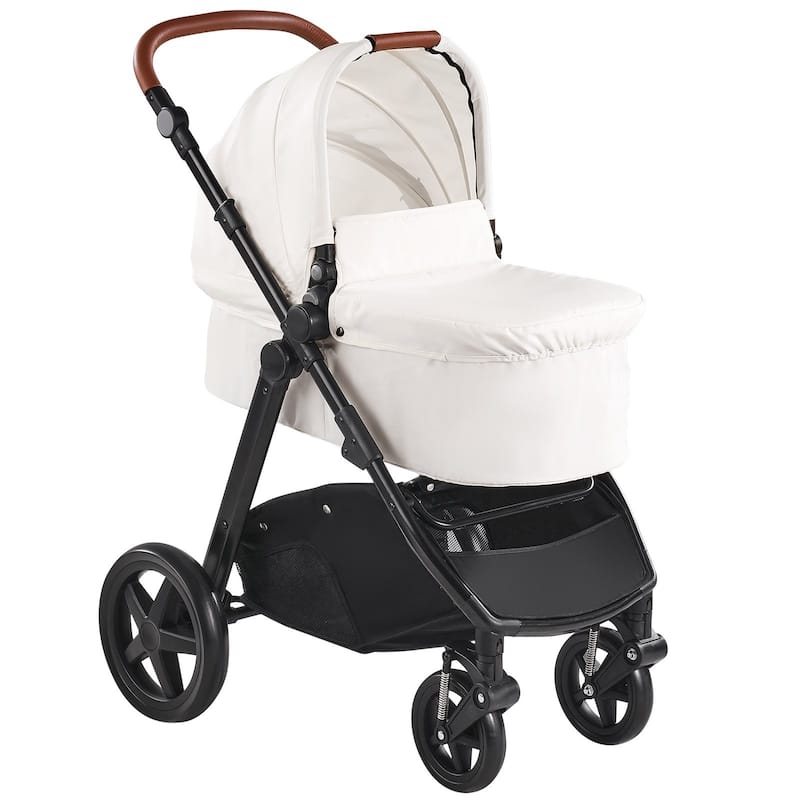 Oxford Aluminum Stroller with Bassinet and Adjustable Canopy - 35.4” L x 25.8” W x 43.9” H