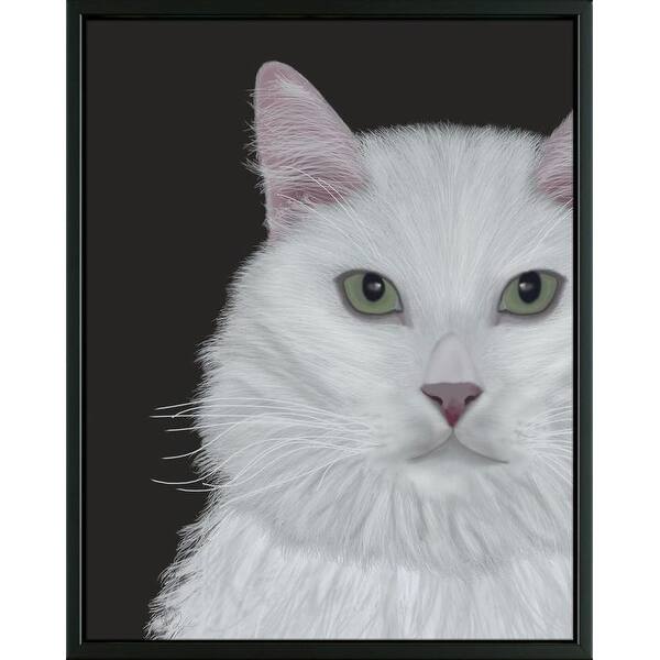 Shop Easy Art Prints Fab Funky S Cat White Portrait On Dark Grey