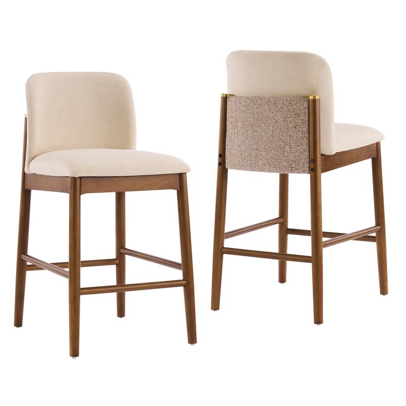 Roomfitters Lois Indoor Rubberwood Counter Stools with Cushioned Seat, Set of 2 - Set of 2