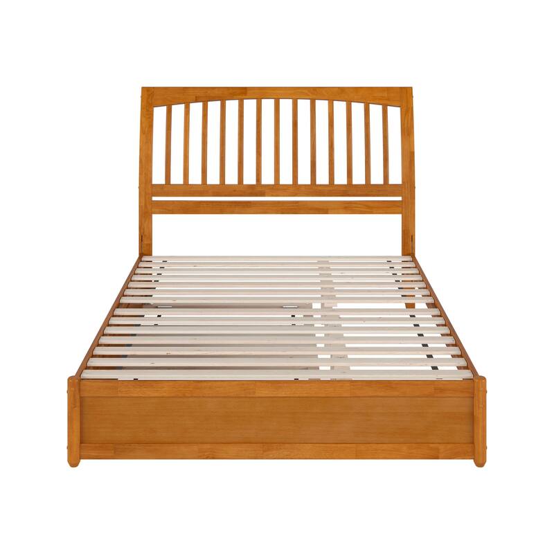 Roslyn Platform Bed with Modern Panel Footboard and Twin XL Trundle