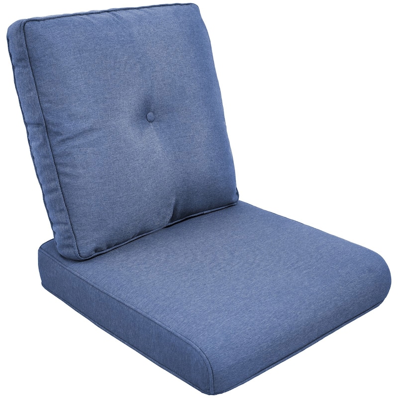 Outdoor Deep Seat Cushion 22 x 25 inch - Blue - 1 Pair Buckle Cushion