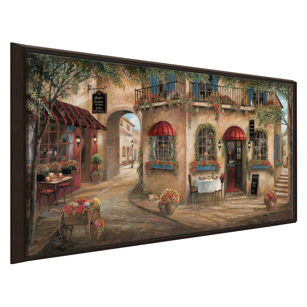 "Ginos Pizzaria" by Ruane Manning Print on Floating Canvas