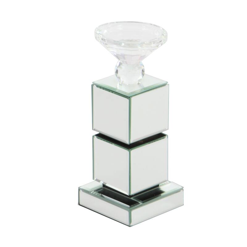 Clear Glass Glam Candle Holder - 4 x 4 x 10