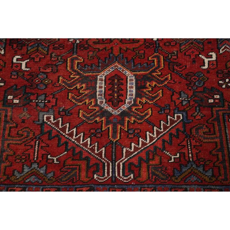 Hand Knotted Oriental 100% Wool Carpet Traditional Medallion Red Heriz Area Rug - 11' 4'' X 8' 1''