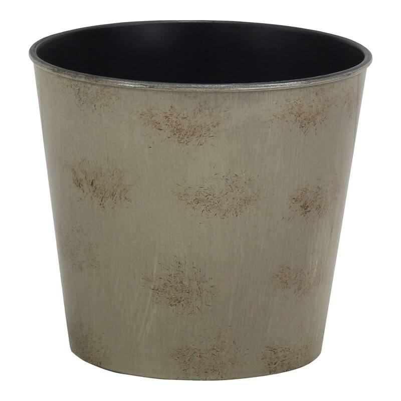 Cheungs Round, 6.5" gray planter with a tapered body - 8x8x8