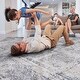 preview thumbnail 5 of 3, LOOM & LUXE Collection Blue/Grey/Geometric Non-Shedding Area Rug