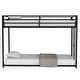 preview thumbnail 6 of 6, Twin over Twin Metal Bunk Bed with Ladders and Full-Length Guardrails