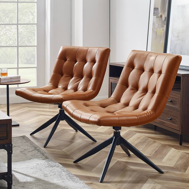 Art Leon Swivel Home Office Accent Chair - SET OF 2 - Brown