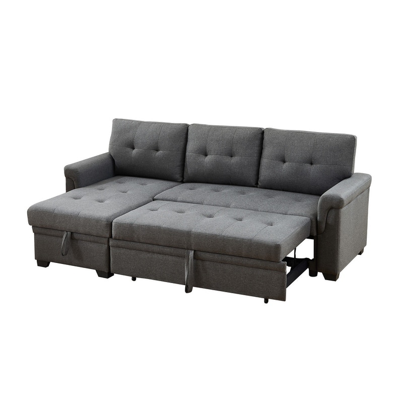 Destiny Linen Reversible Sleeper Sectional Sofa with Storage Chaise