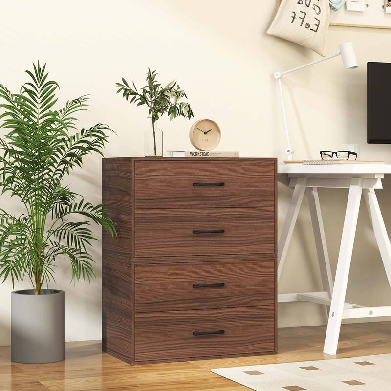 Costway 2-Drawer Stackable Organizer Horizontal Storage Cabinet