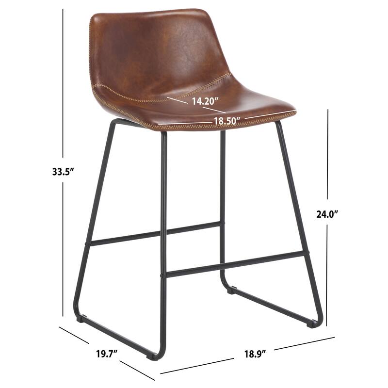 SAFAVIEH Acela 24-inch Counter Stool - 19"W x 20"D x 34"H