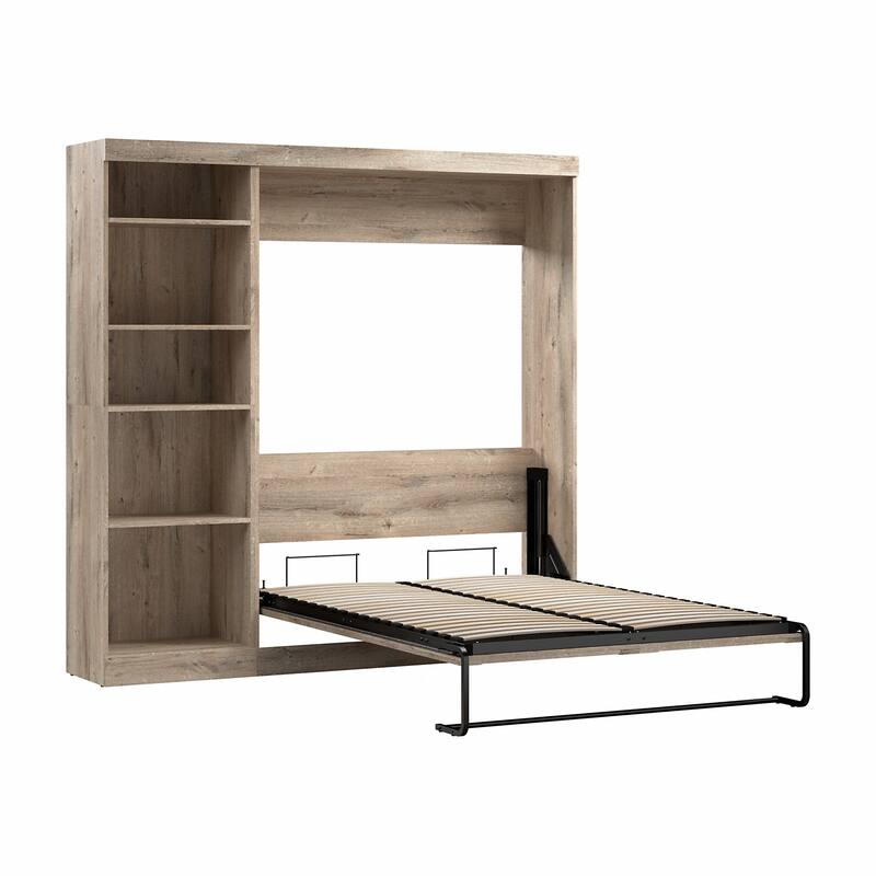 Pur Full Murphy Bed with Shelving Unit (84W) by Bestar