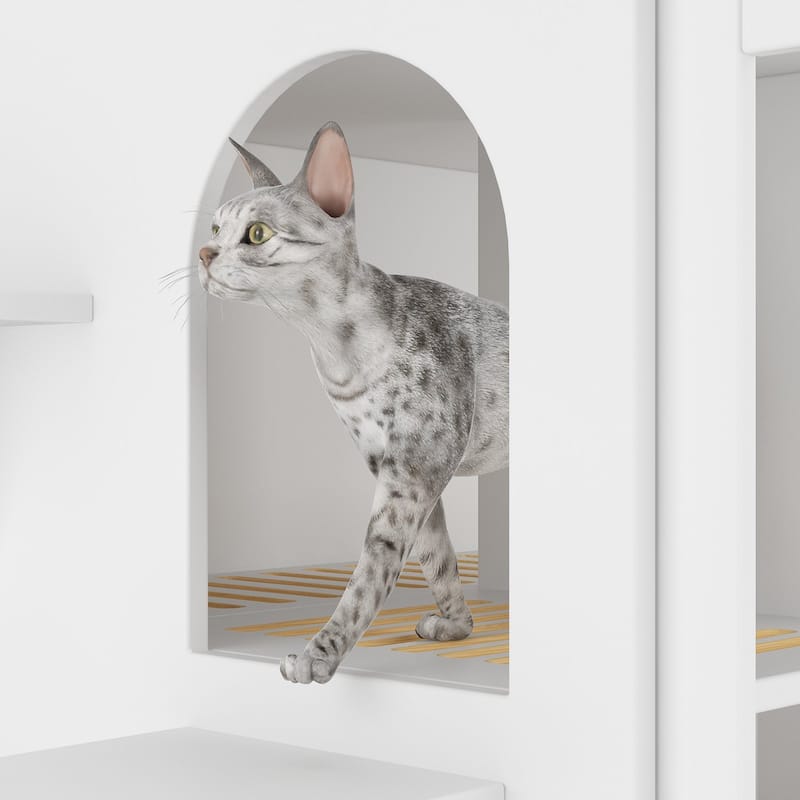 Multifunctional Pet Litter Box Cabinet Stylish Hideaway for Your Cat