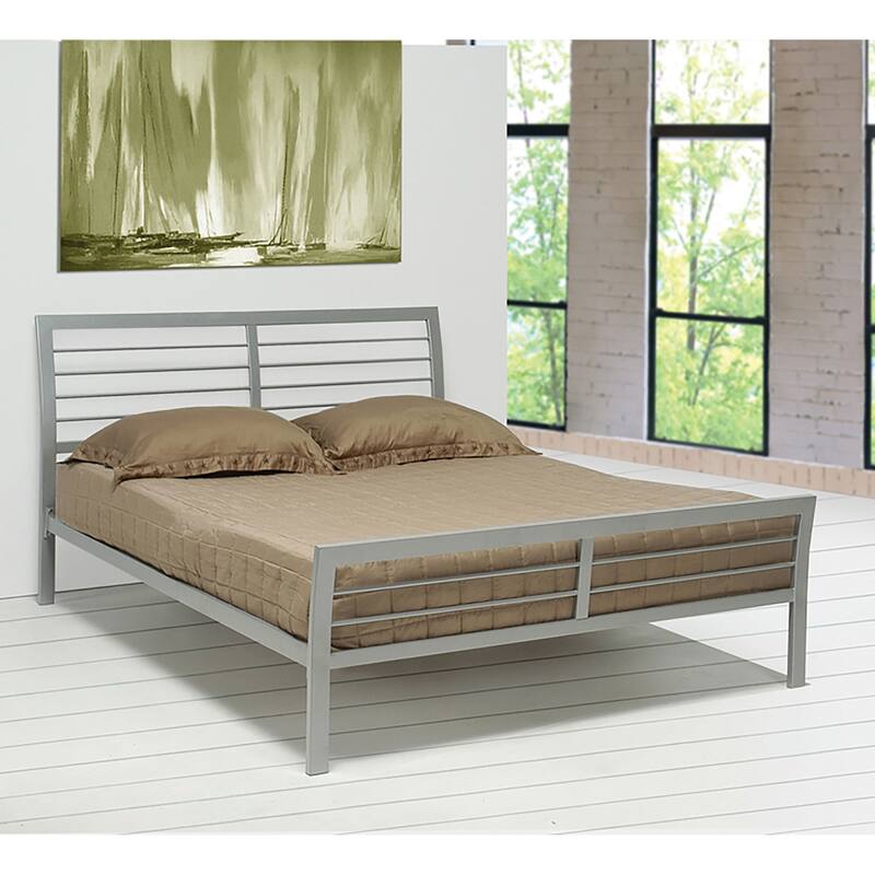 Cooper Contemporary Metal Open Frame Bed Silver