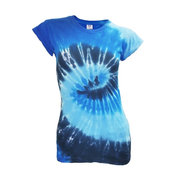 Juniors Tie Dye T-Shirt Crew Neck Women's Tee