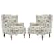 Upholstered Nailhead Trim Armchair Wingback Accent Chairs Set of 2